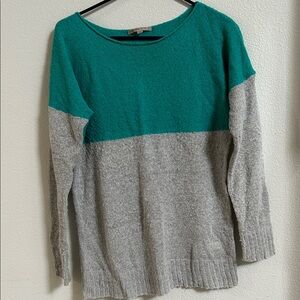 GAP Teal and Gray Women's Crew Neck Sweater